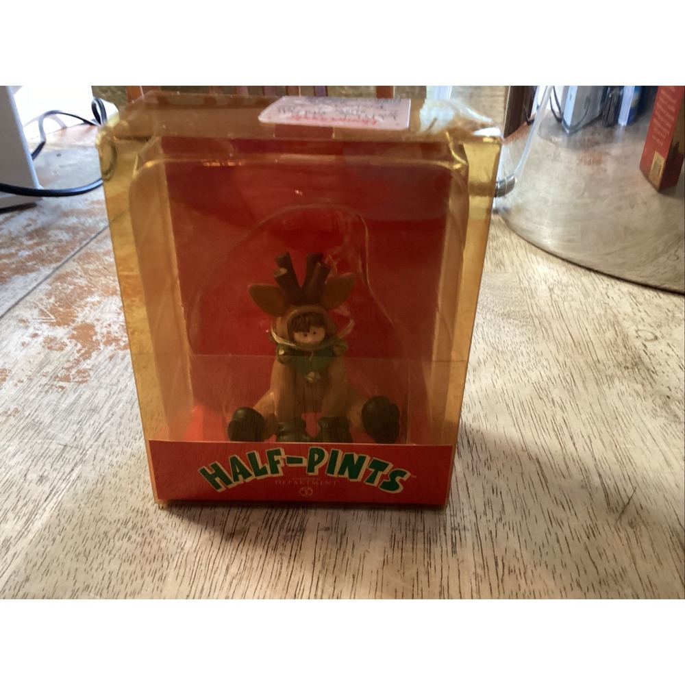Dept 56 Half-Pints Holiday Christmas Ornament Stocking Girl 2000 Raindeer